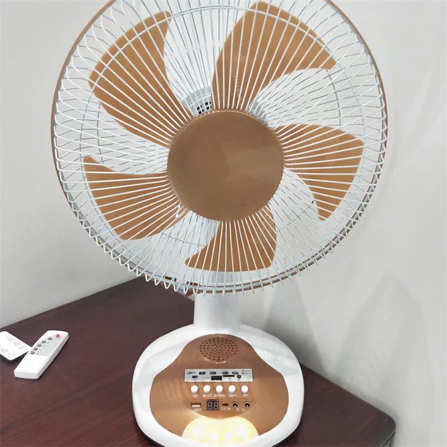 16 Inch Brown Factory Direct Custom Solar Desk Fan Desk Fan