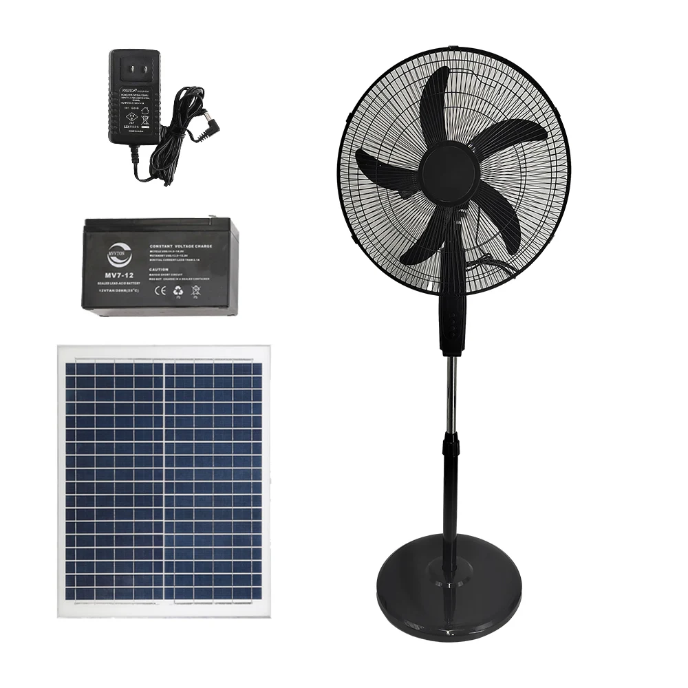 Factory Oem Industrial Large Size Outdoor Vertical Fan Remote Control Solar Floor Fan