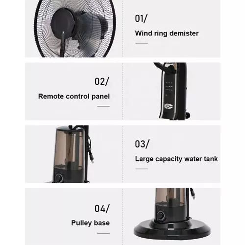 Strong powerful portable mist-evaporated cooler electric summer pedestal celling stand fan