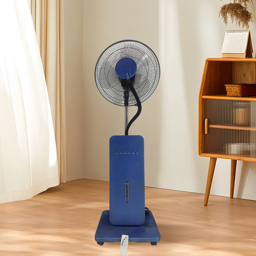 Top pick plastic household remote control industrial mist fan with humidifier stand water bank mist fan