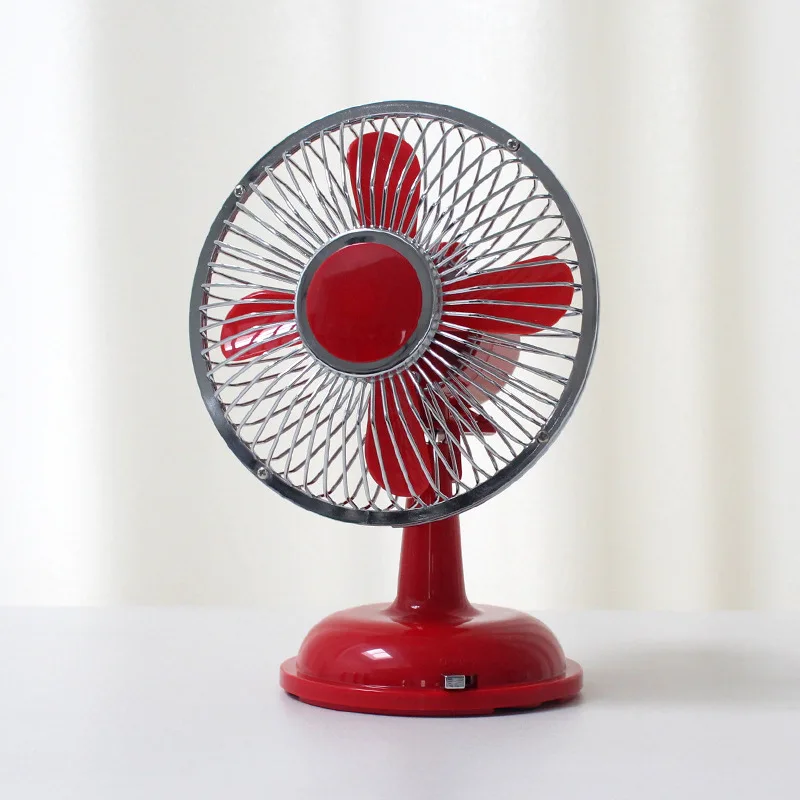 Top pick plastic household retro oscillating usb charging table fan