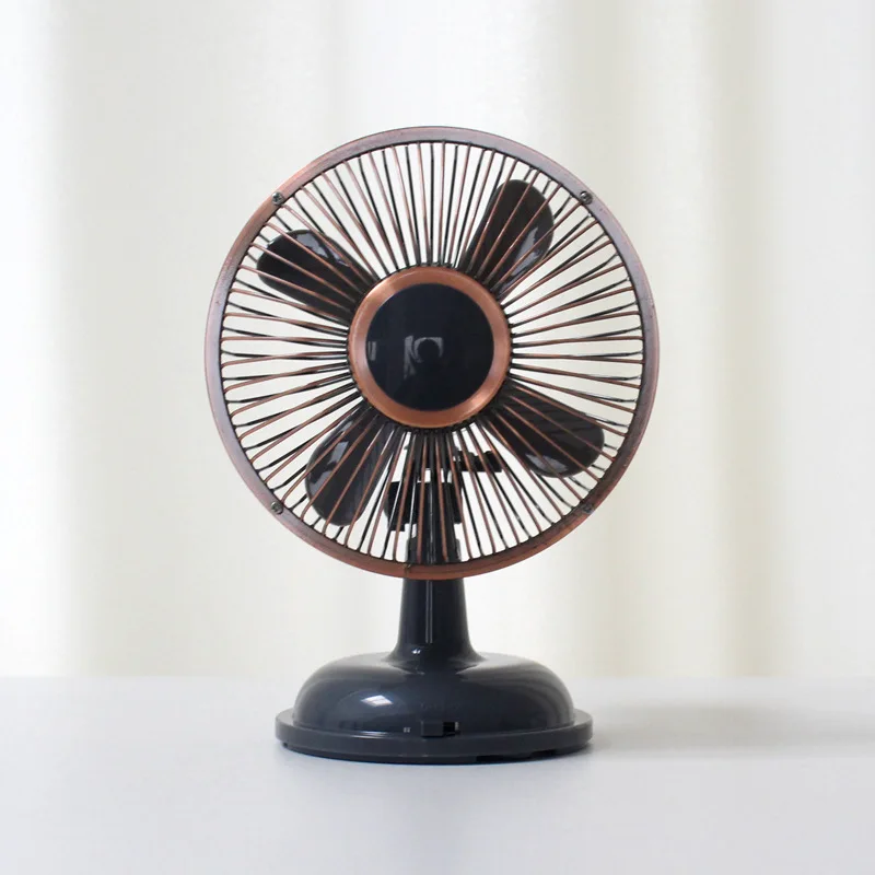 Top pick plastic household retro oscillating usb charging table fan